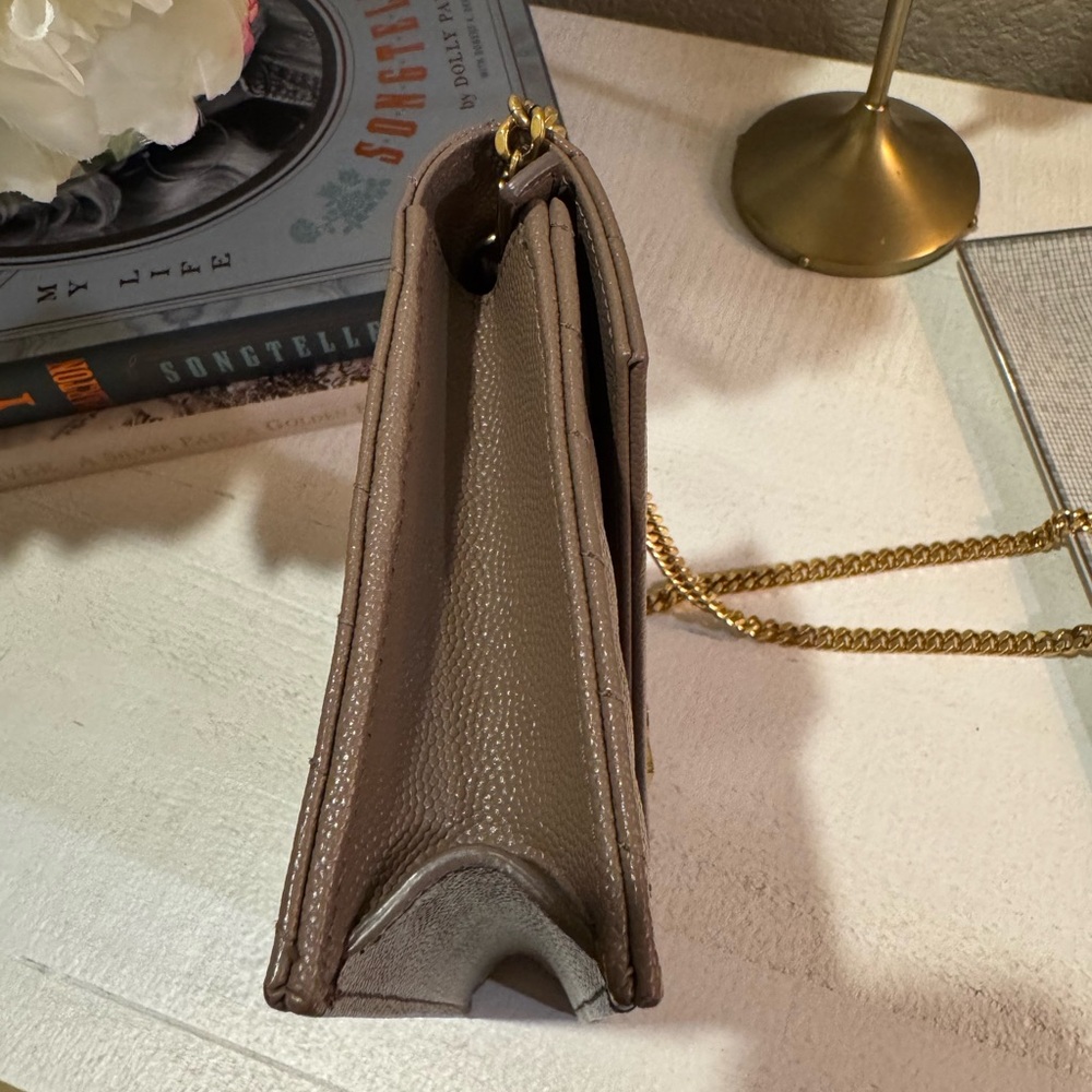 Yves Saint Laurent Taupe Quilted Crossbody Bag - Picture 10 of 16